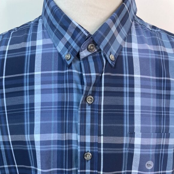 Eddie Bauer Mens Blue & Navy Plaid Long Sleeve Button-Up Shirt Size 3XL - New - Picture 5 of 11